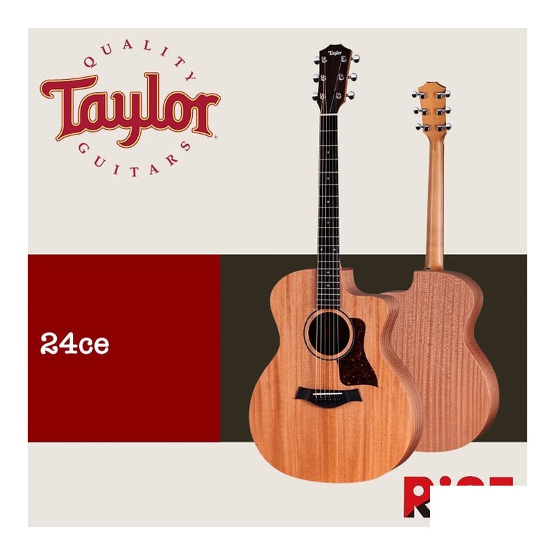 Taylor 24ce 桃花心木 面單板 木吉他 — 三峽吉他 / Bass