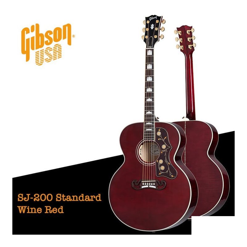 Gibson SJ-200 Standard Wine Red 木吉他 — 三峽吉他 / Bass