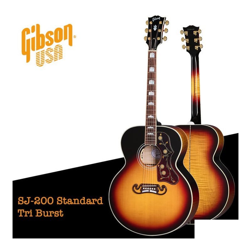 Gibson SJ-200 Standard Tri Burst 木吉他 — 三峽吉他 / Bass