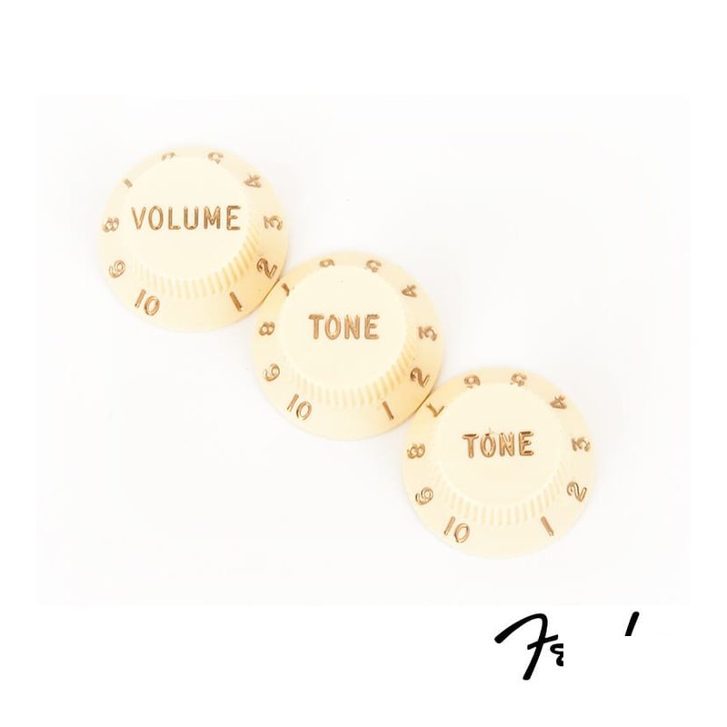 Fender Fender 0991369000 Stratocaster Knob Sets Aged White 旋鈕 三入 — 三峽電吉他