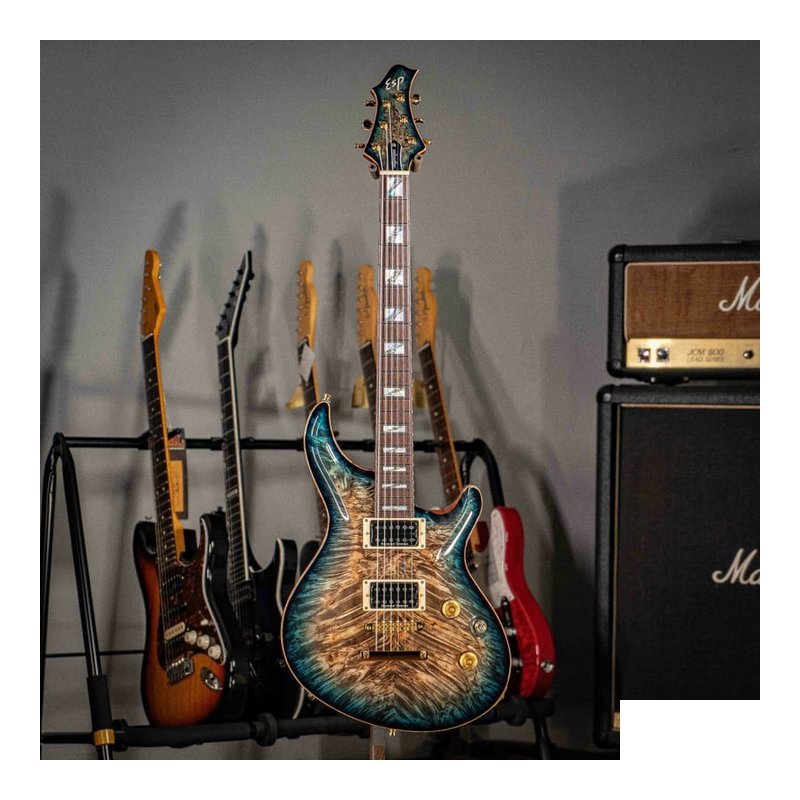 æ¥å» ESP ORIGINAL MYSTIQUE-CTM BM Reptile Blue Burst 電吉他 — 三峽吉他 / Bass