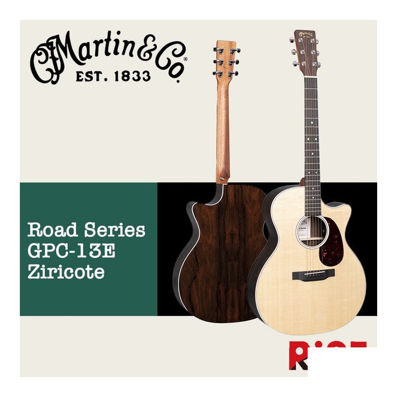 Martin Road Series GPC-13E Ziricote 雲杉木 面單板 木吉他 — 三峽吉他 / Bass