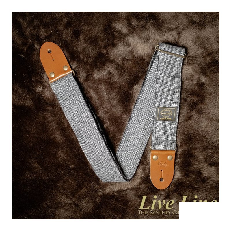 日本製造 Live Line Jazz NEP Tweed 系列 YST32-7 黑色 吉他 背帶 — 三峽木吉他 / 民謠吉他