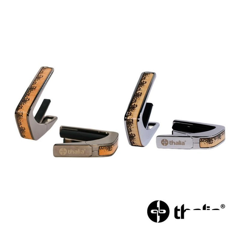 Thalia Capos Flamed Maple Waves 虎紋楓木海浪鑲嵌 Capo 移調夾 — 三峽效果器