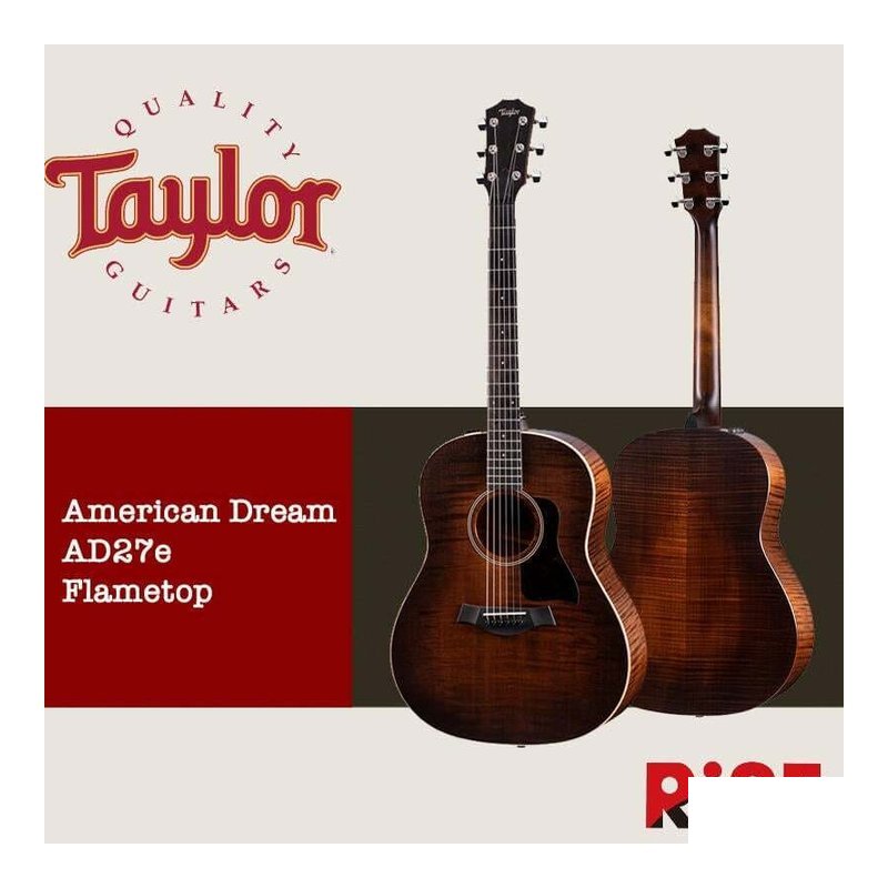 Taylor American Dream AD27e-FT 虎紋楓木 全單板 木吉他 — 三峽吉他 / Bass