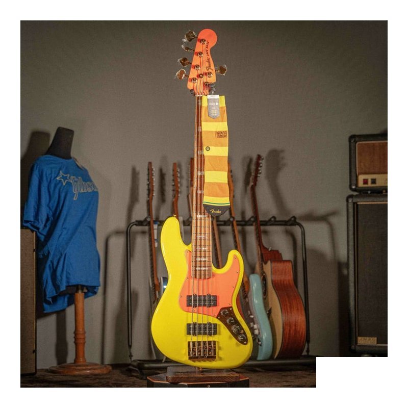 簽名款 Fender MonoNeon Jazz Bass V 五弦 主動式 電貝斯 贈同款襪子、貼紙 — 三峽吉他 / Bass