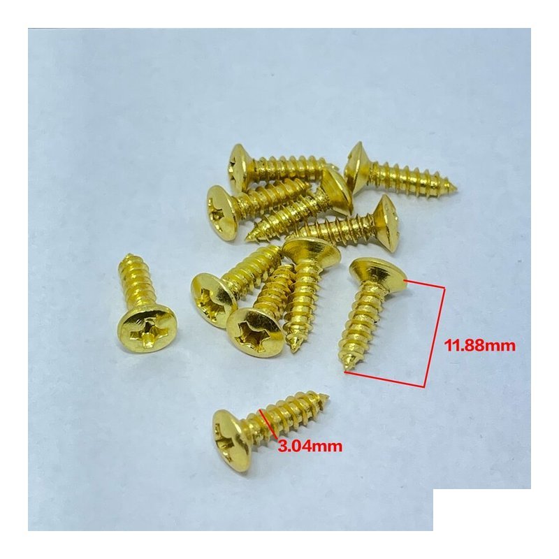 韓製 護板螺絲 金色 (長版) (長11.88mm/直徑3.04mm)單支 — 三峽配件 / 週邊