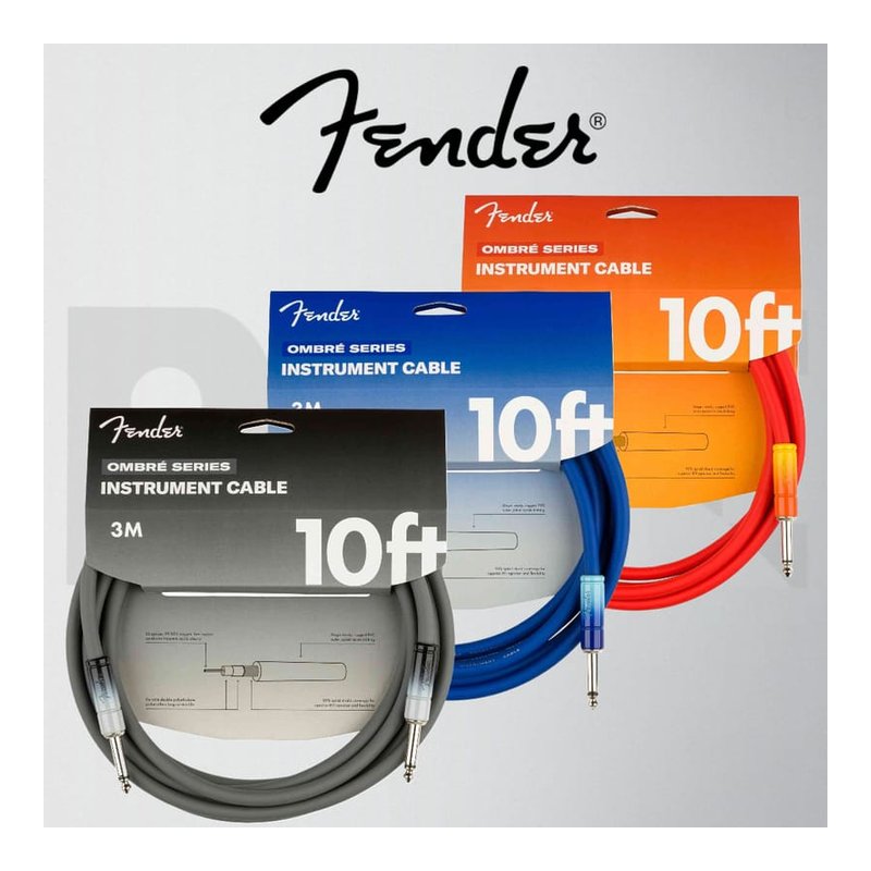Fender Ombre Cable 10呎/3米/3m 雙直酭/吉他/貝斯 樂器導線 — 三峽吉他 / Bass