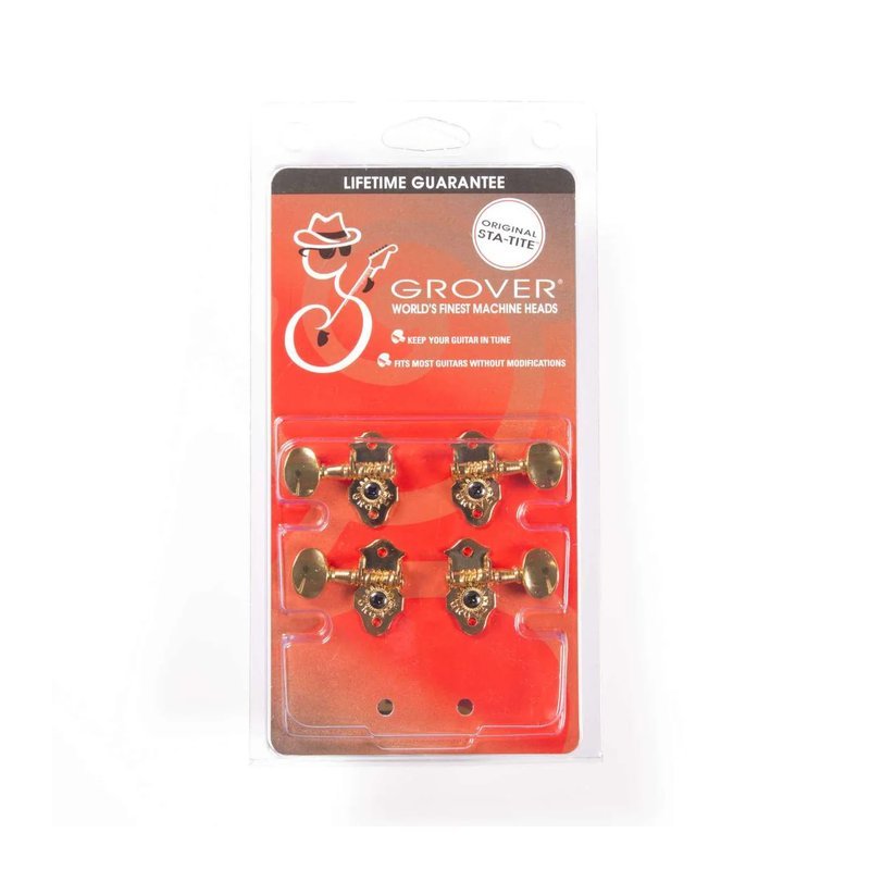 台灣製造 GROVER 8G Sta-Tite 金色 烏克麗麗 調音弦鈕 左2右2 — 三峽配件 / 週邊