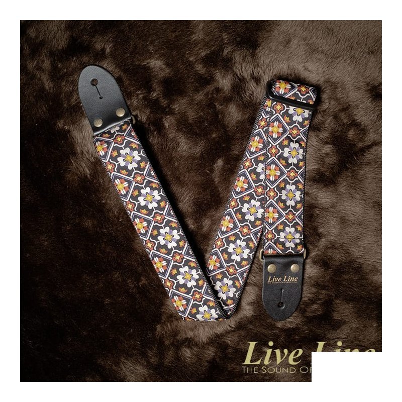 Live Line 和風彩繪編織 樣式 吉他 背帶 日本製造 LS2000FBK — 三峽吉他 / Bass