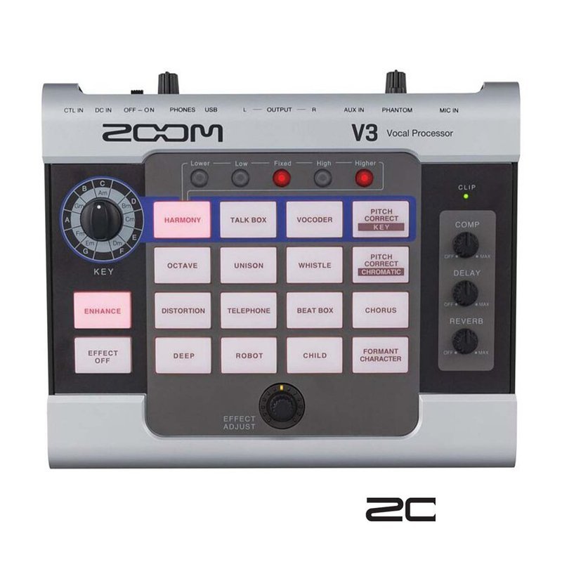 Zoom V3 人聲效果器 直播 轉播 XLR 混音器 幻象電源 麥克風 PA系統 調音台 人聲處理器 — 三峽效果器