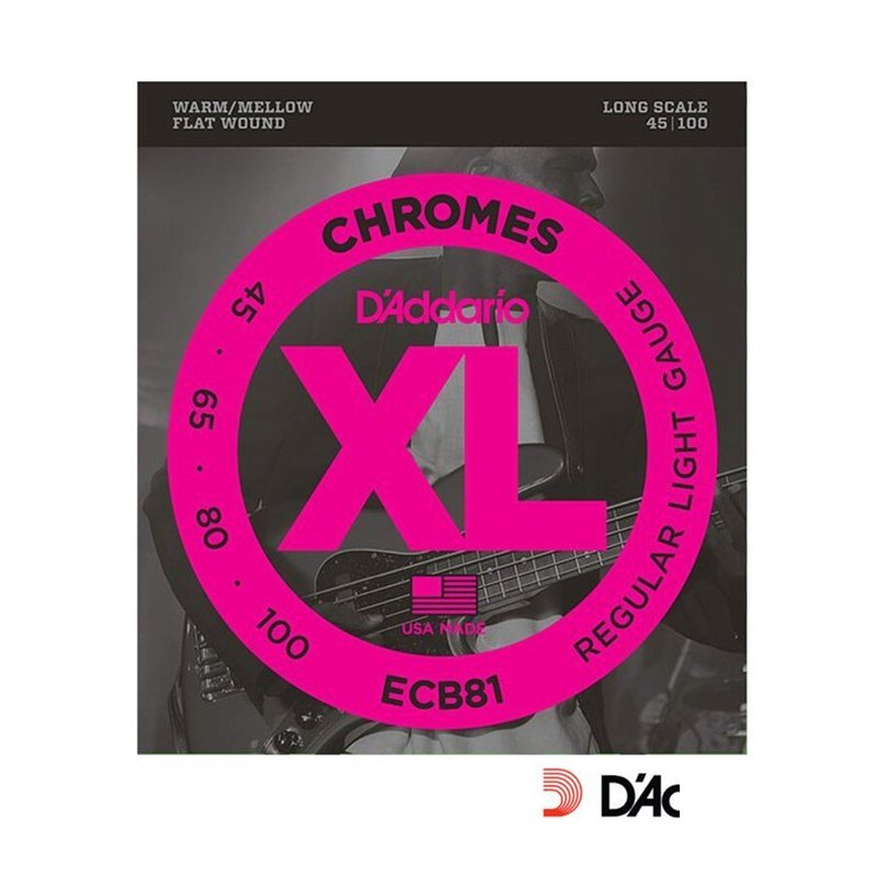 Daddario ECB 81 45/100 4弦 平滑弦 鍍鉻弦 BASS弦 貝斯弦 公司貨 — 三峽木吉他 / 民謠吉他
