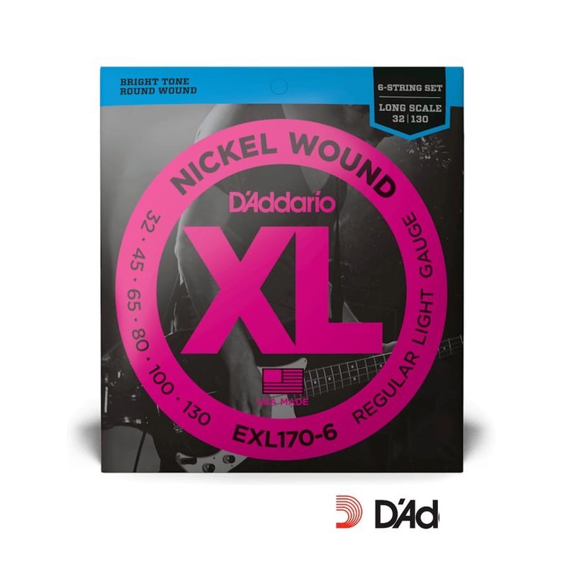 Daddario EXL 170-6 32/130 BASS弦 貝斯弦 6弦 鎳纏繞弦 公司貨 — 三峽木吉他 / 民謠吉他