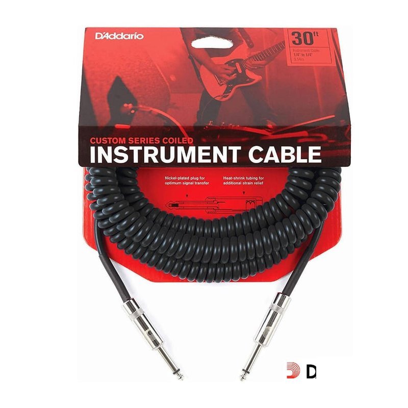 Daddario Planet Waves PW-CDG-30BK 30呎 樂器 導線 捲捲線 — 三峽導線