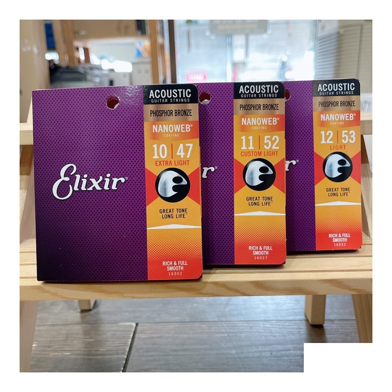 Elixir ELIXIR 10-47 木吉他弦 NANOWEB 青磷？ (ç´ é ) 奈米？ 覆層 16002 — 三峽木吉他 / 民謠吉他