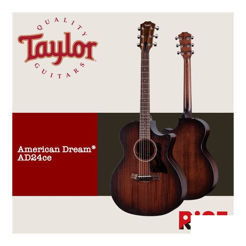 Taylor American Dream AD24ce 桃花心木 全單板 木吉他 — 三峽吉他 / Bass