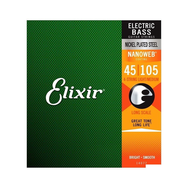 Elixir Elixir 電貝斯弦 NANOWEB 45-105 Nickel Plated 貝斯弦 公司貨 — 三峽木吉他 / 民謠吉他