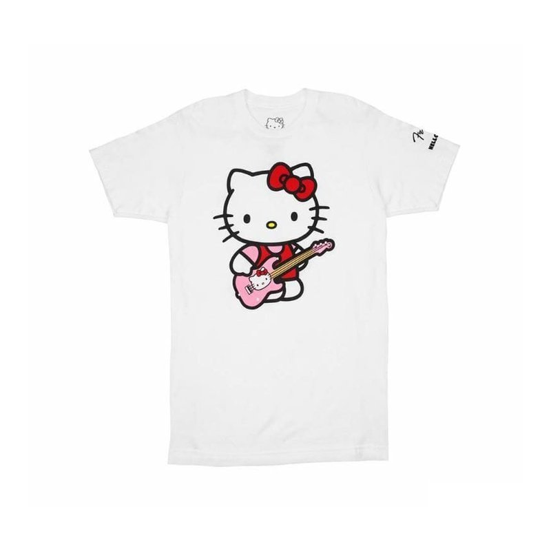 Fender x Hello Kitty White Sleeve Hit Logo Tee ???T? (S/M/L/XL) 公司貨【宛伶樂器】 — 三峽配件 / 週邊