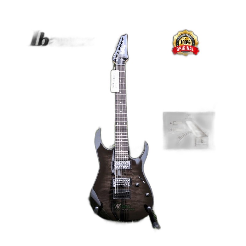 Ibanez Ibanez GRG7221QA 電吉他 雙雙 無搖座 霧黑色 紫心木指板 七弦 — 三峽吉他 / Bass｜YA! 玩音樂