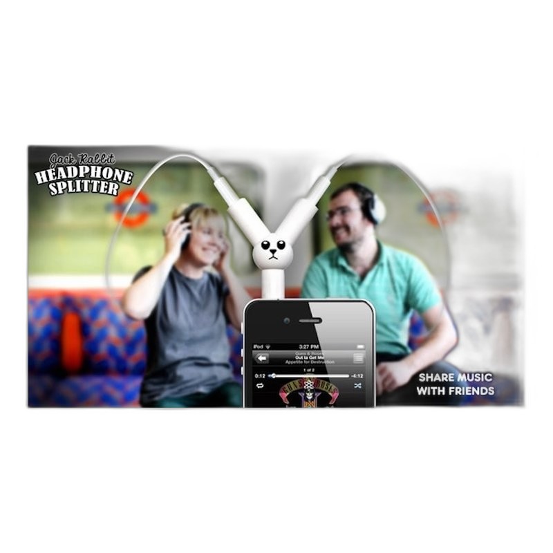 兔兔耳機分享器 一分為二共同收聽 雙聲道 麥克風訊號輸入 3.5mm TRRS【SUCK UK】 — 三峽麥克風｜YA! 玩音樂
