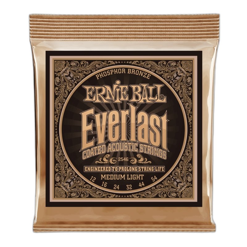 Ernie Ball Everlast Medium Coated Phosphor Bronze 2544 超薄鍍膜 民謠吉他套弦 13-56 — 三峽吉他 / Bass｜YA! 玩音樂