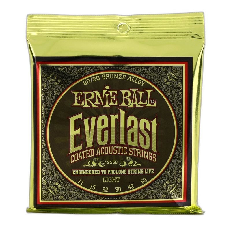Ernie Ball Everlast Light Coated 80/20 Bronze 2558 超薄鍍膜 民謠吉他套弦 11-52 — 三峽吉他 / Bass｜YA! 玩音樂