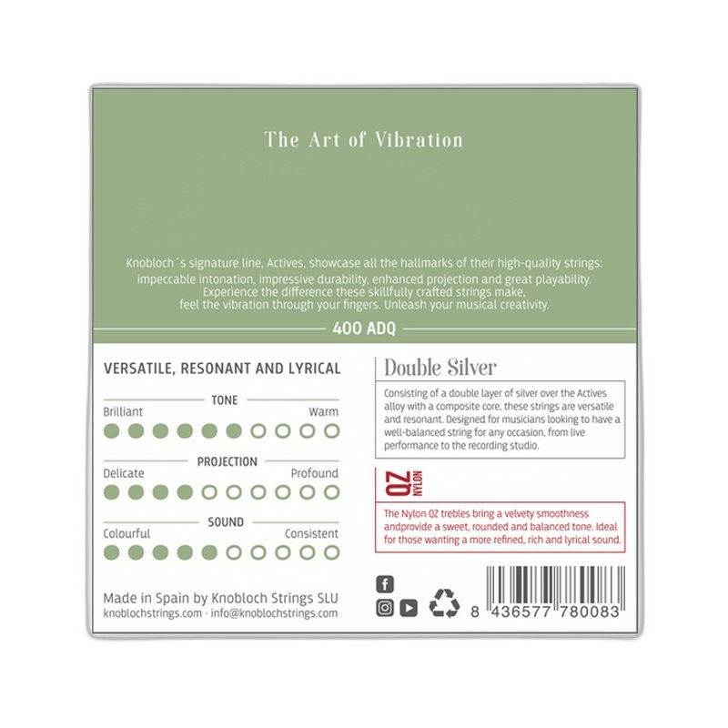 Knobloch 400ADQ 雙倍銀 QZ尼龍系列 中高張力 古典吉他弦 — 三峽吉他 / Bass｜YA! 玩音樂