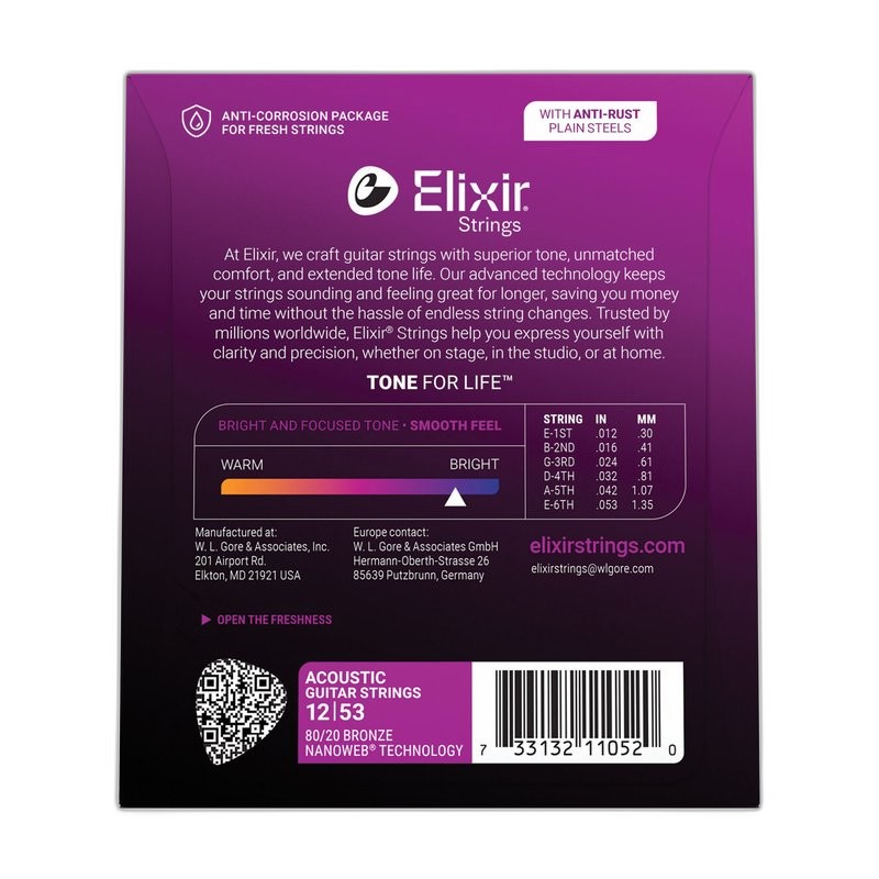 Elixir 11052 NANOWEB 80/20 黃銅 (12-53) — 三峽配件 / 週邊｜YA! 玩音樂