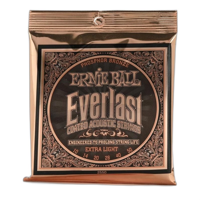 Ernie Ball Everlast Extra Light Coated Phosphor Bronze 2550 超薄鍍膜 民謠吉他套弦 10-50 — 三峽吉他 / Bass｜YA! 玩音樂