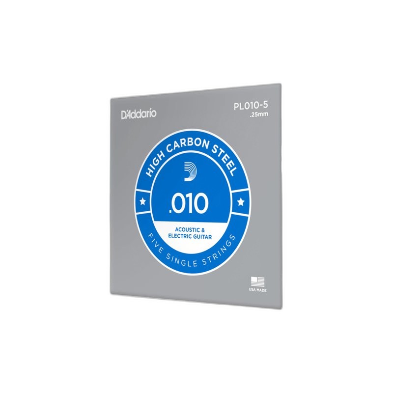 D’Addario PL010 Plain Steel 民謠吉他 電吉他 單弦 第一弦 0.010 — 三峽吉他 / Bass