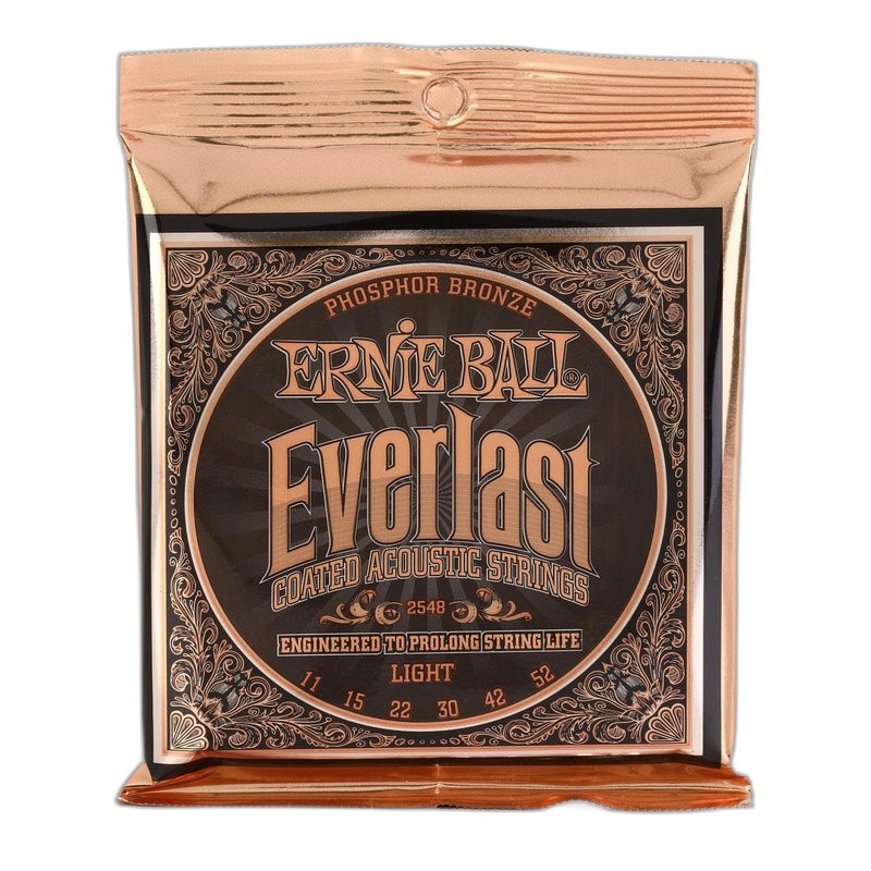 Ernie Ball Everlast Light Coated Phosphor Bronze 2548 超薄鍍膜 民謠吉他套弦 11-52 — 三峽吉他 / Bass｜YA! 玩音樂