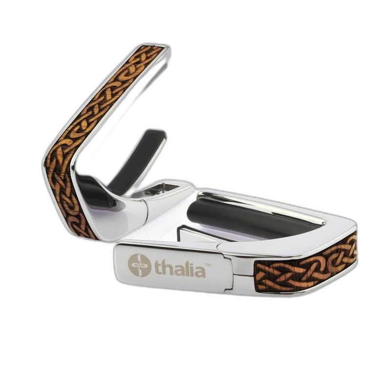 美國頂級移調夾 Thalia 夏威夷相思木凱爾特結雕刻 Hawaiian Koa Celtic Knot 鑲嵌裝飾 — 三峽效果器｜YA! 玩音樂
