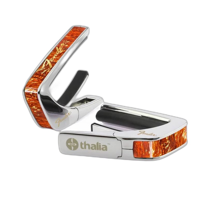 Fender 美國頂級移調夾 Thalia Fender 官方授權 鑲嵌裝飾 夕陽漸層系列 白色 Perine 標誌款 鍍鉻 — 三峽效果器｜YA! 玩音樂