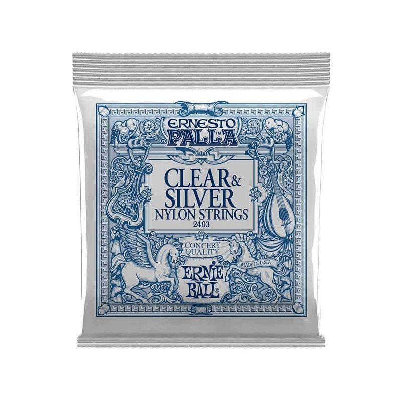 Ernie Ball Ernie Ball Ernesto Palla Clear & Silver Nylon 2403 古？ ？吉他套弦 28-42 — 三峽配件 / 週邊