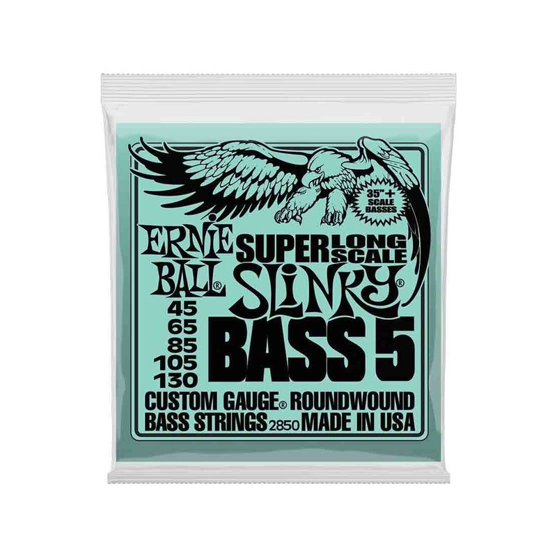 Ernie Ball Ernie Ball Super Long Scale Slinky 2850 鎳纏繞 電貝斯五弦套弦 45-130 — 三峽木吉他 / 民謠吉他