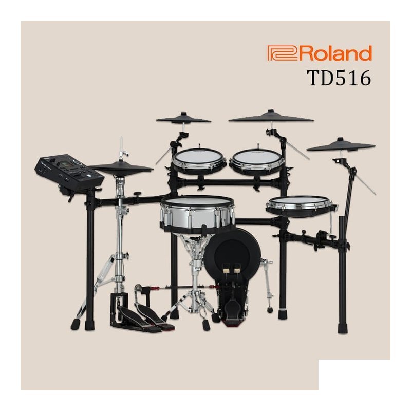 可安裝 ROLAND TD516 電子鼓 套鼓 V-drums 5 附小鼓架 踏板 é¼æ¤ 鼓棒 — 三峽鼓 / 打擊