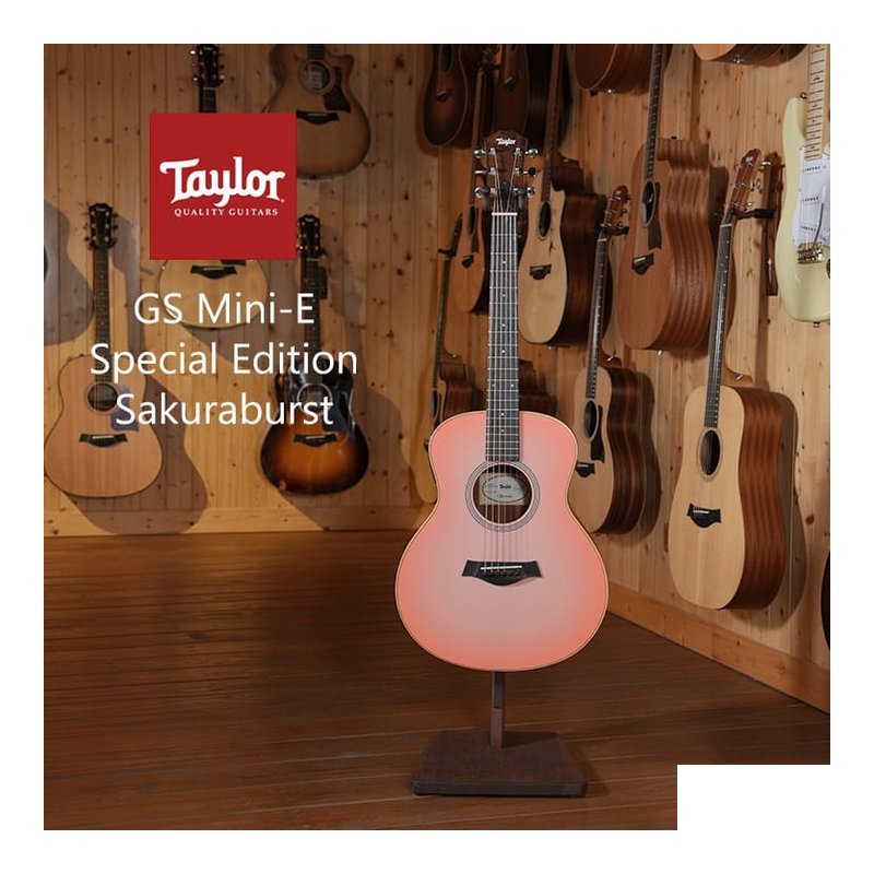 Taylor GS mini-e Spacial Edition Sakuraburst 櫻花粉渲染 電木吉他 ES-B拾音器 åå» 琴袋 — 三峽吉他 / Bass