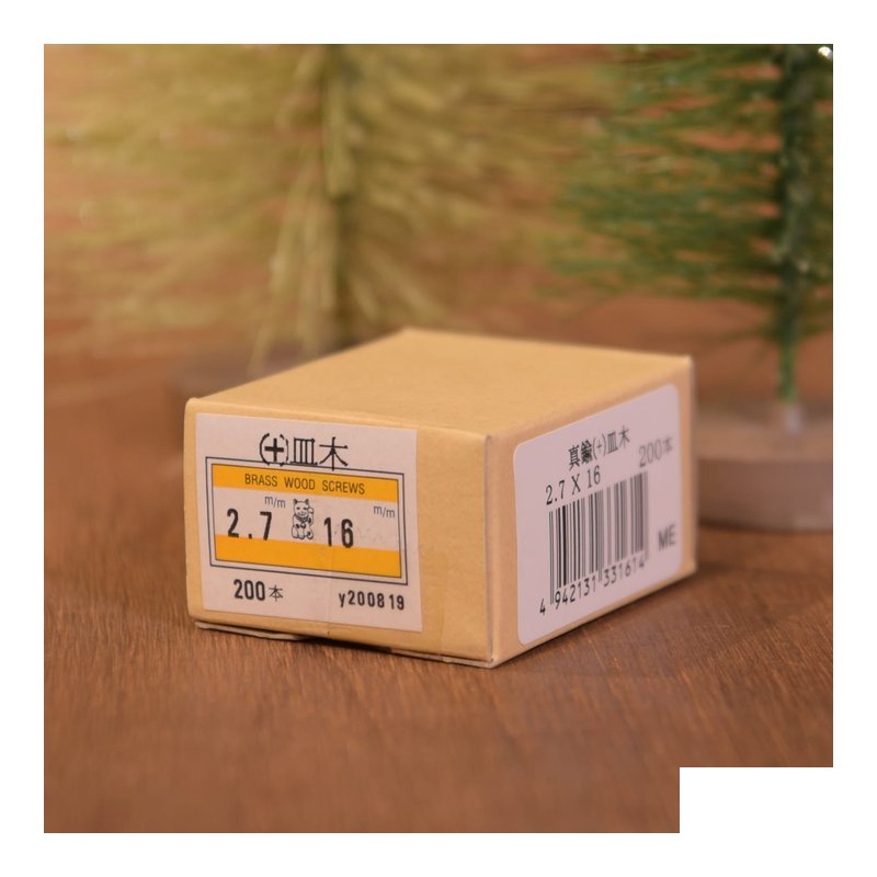 日本進口 渡邊商店 #27-16-200 木螺絲 黃？ 平酭 2.7x16(200pcs) — 三峽配件 / 週邊