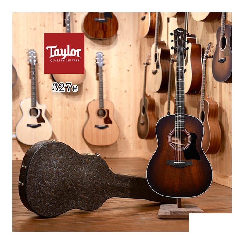Taylor 327e ç¾å» 熱帶桃花心木 æ°è¬ 吉他 V-Class 電木吉他 ES-2拾音器 TLGF-327-E — 三峽吉他 / Bass
