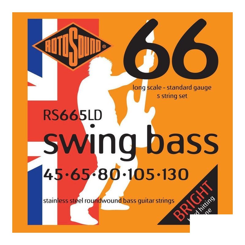 英國ROTOSOUND RS665LD (45-130) 五弦電貝斯弦 不銹鋼 旋弦公司貨 — 三峽吉他 / Bass