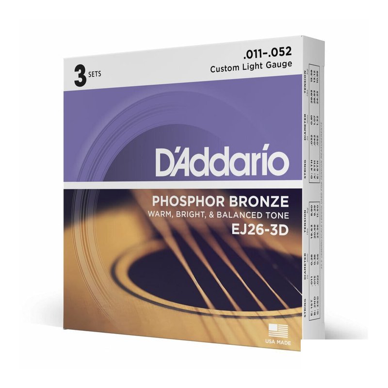 D'Addario D'addario EJ26-3D 磷青？ ???? 三套裝？ 值 — 三峽木吉他 / 民謠吉他