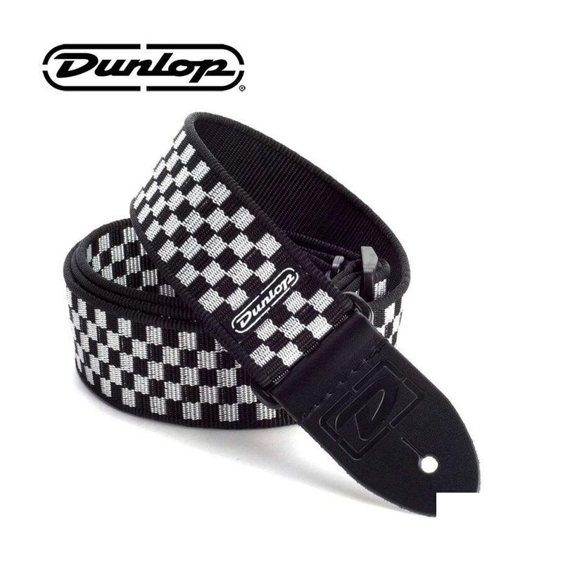 美國Dunlop 吉他背帶 黑白方慼 D38-31BK 肩帶 — 三峽配件 / 週邊