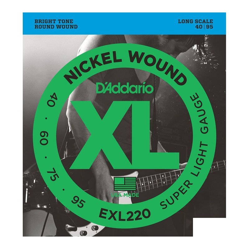 D'Addario D'Addario XL EXL220 鍍鎳鋼電貝士弦 (40-95) — 三峽配件 / 週邊