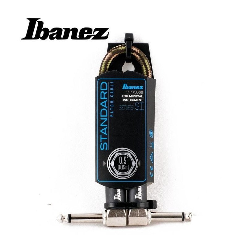 IBANEZ SI05P-CGR WOVEN 0.5呎 編織 短導線 (ç°ç¶ ) — 三峽配件 / 週邊