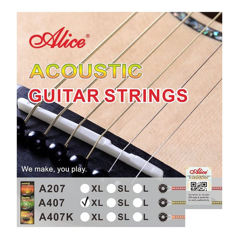 ALICE Alice A407 木吉他弦 æ°è¬ 吉他弦 不銹鋼絲光弦 ？ 合金纏弦 防銹塗層 — 三峽木吉他 / 民謠吉他