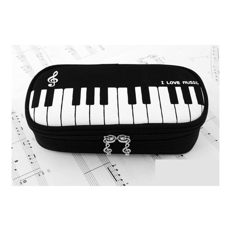 鉛筆盒 台製 T029C 鍵盤上翻筆袋 é 型 萬用筆袋 樂譜 音樂教室 — 三峽鍵盤 / 鋼琴