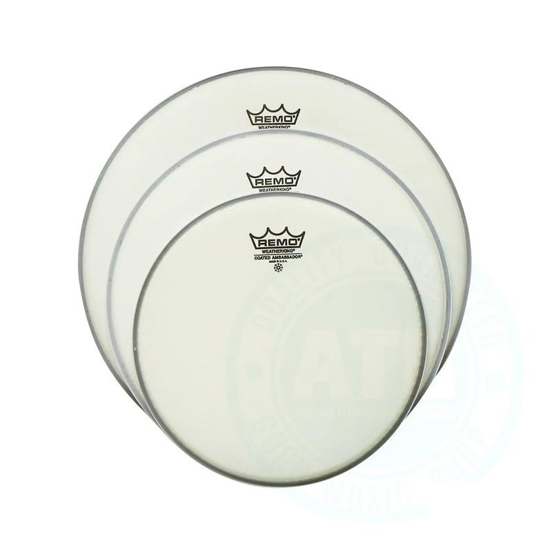 Remo Remo / Ambassador Coated(PP-1392-BA) 10mil 霧面鼓皮套組(含10/12/16吋) — 三峽木吉他 / 民謠吉他