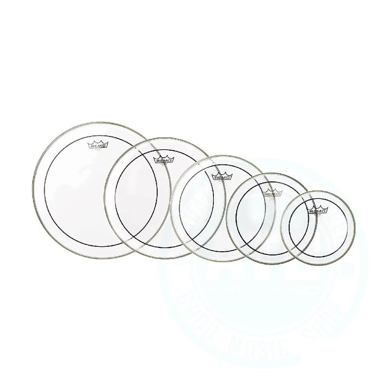 Remo Remo / Pinstripe Clear(PP-1140-PS) 雙層7mil 透明鼓皮套組(含8/10/12/14/16吋) — 三峽鼓 / 打擊