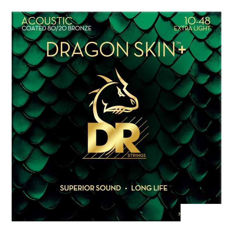 DR Strings DR Strings Dragon Skin+ DA8-10 民謠吉他弦 黃銅 包膜弦 — 三峽木吉他 / 民謠吉他