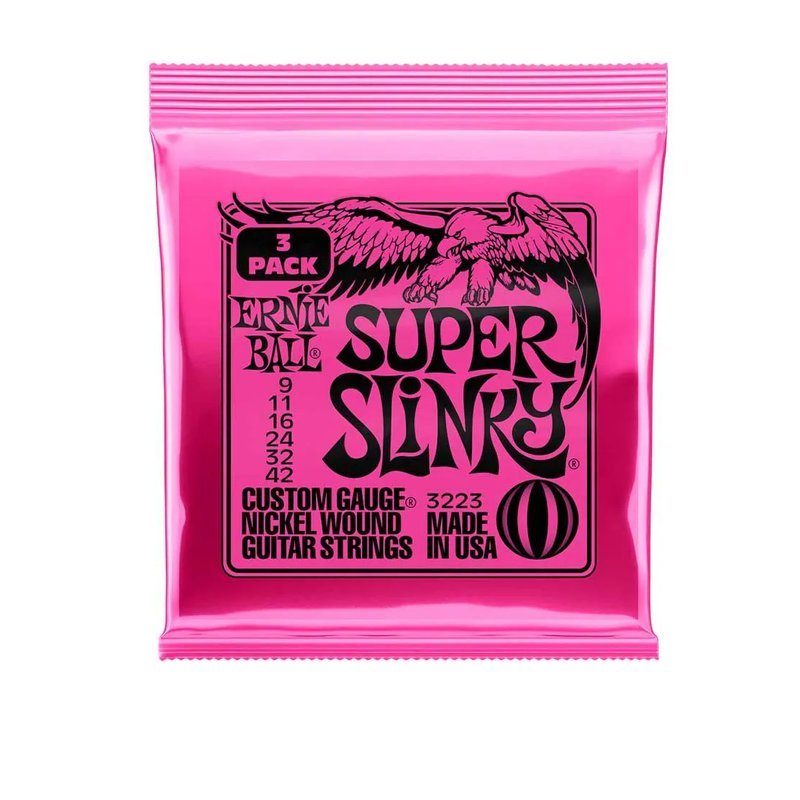 Ernie Ball Ernie Ball Super Slinky 3223 電吉他弦 鎳纏繞 老鷹弦三件組 09-42 — 三峽木吉他 / 民謠吉他